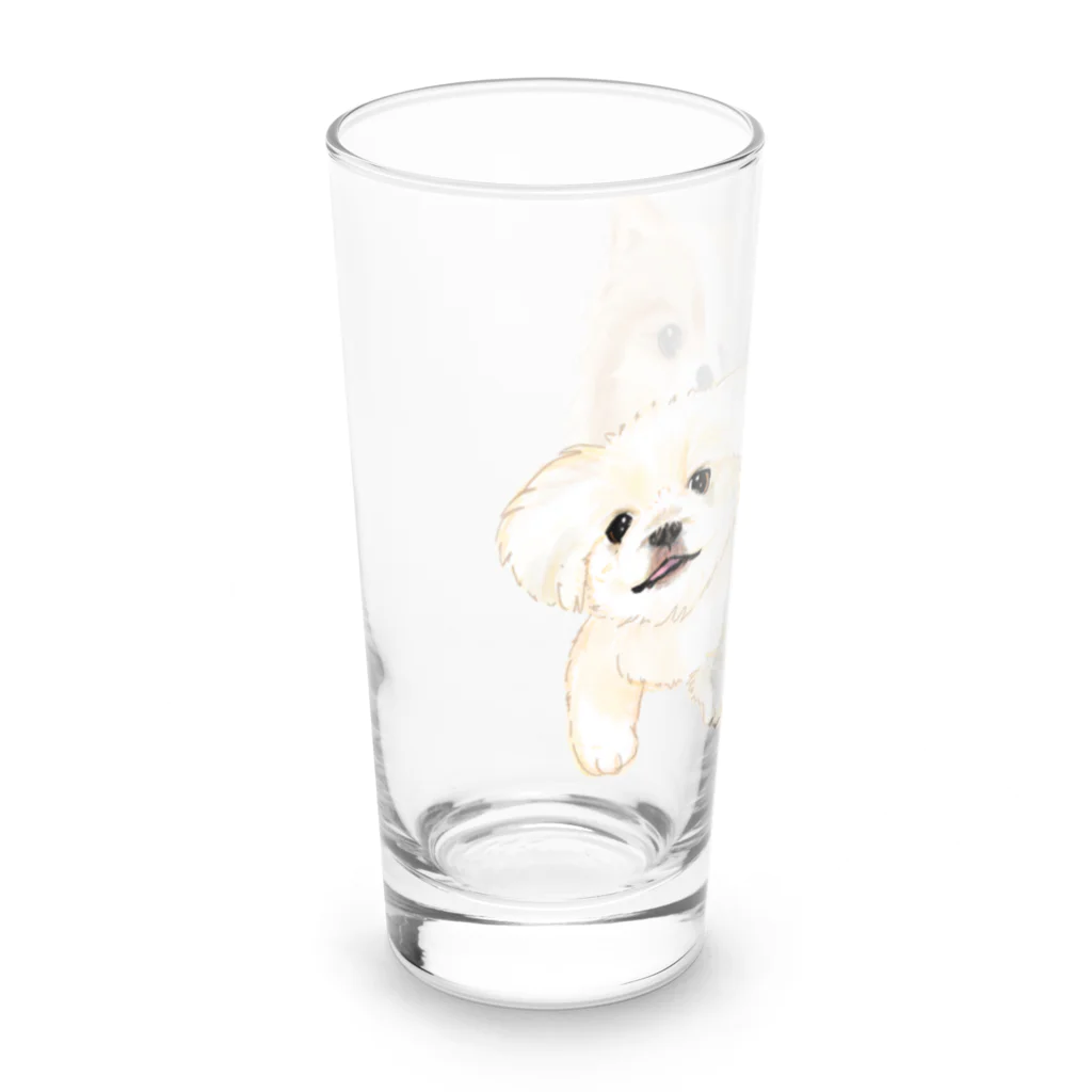 hanapecha_wannyanのポメペキちゃん＆ペキニーズ Long Sized Water Glass :left