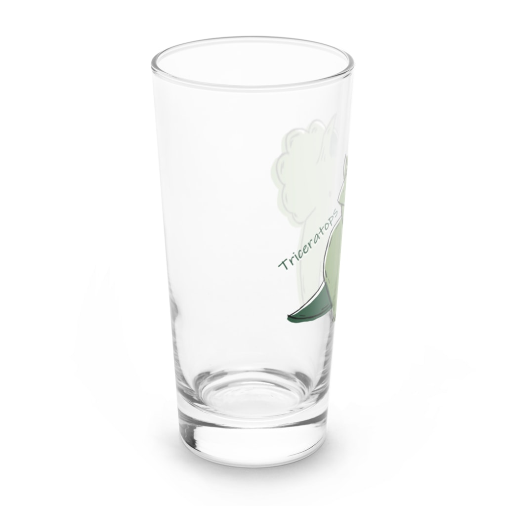 黒猫とカンパニュラのトリケラトプス好きが作ったトリケラちゃん Long Sized Water Glass :left