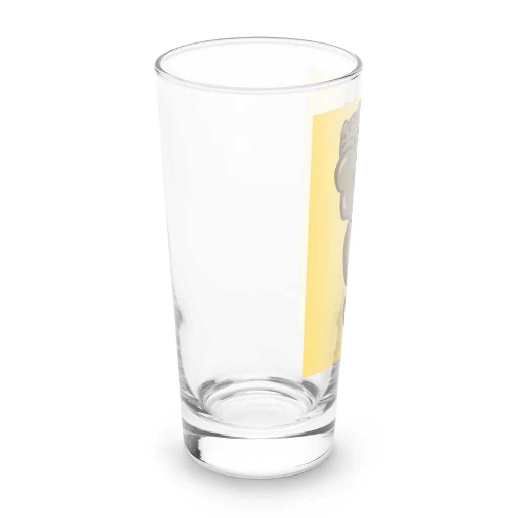 りのりのザウルスのネコマッチョみんなのあこがれ(背景あり) Long Sized Water Glass :left