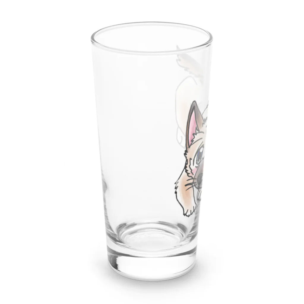 宇寅。の泥棒フェイスの子犬 Long Sized Water Glass :left