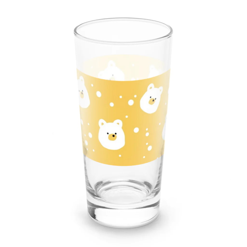 ゆるゆるイラストです。のきいろのくまさんがいっぱい。 Long Sized Water Glass :left