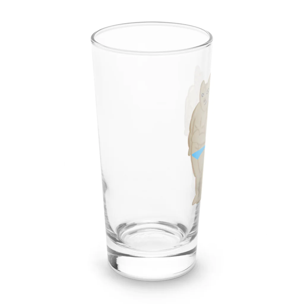 りのりのザウルスのイヌマッスル&ネコマッチョ(戦友) Long Sized Water Glass :left