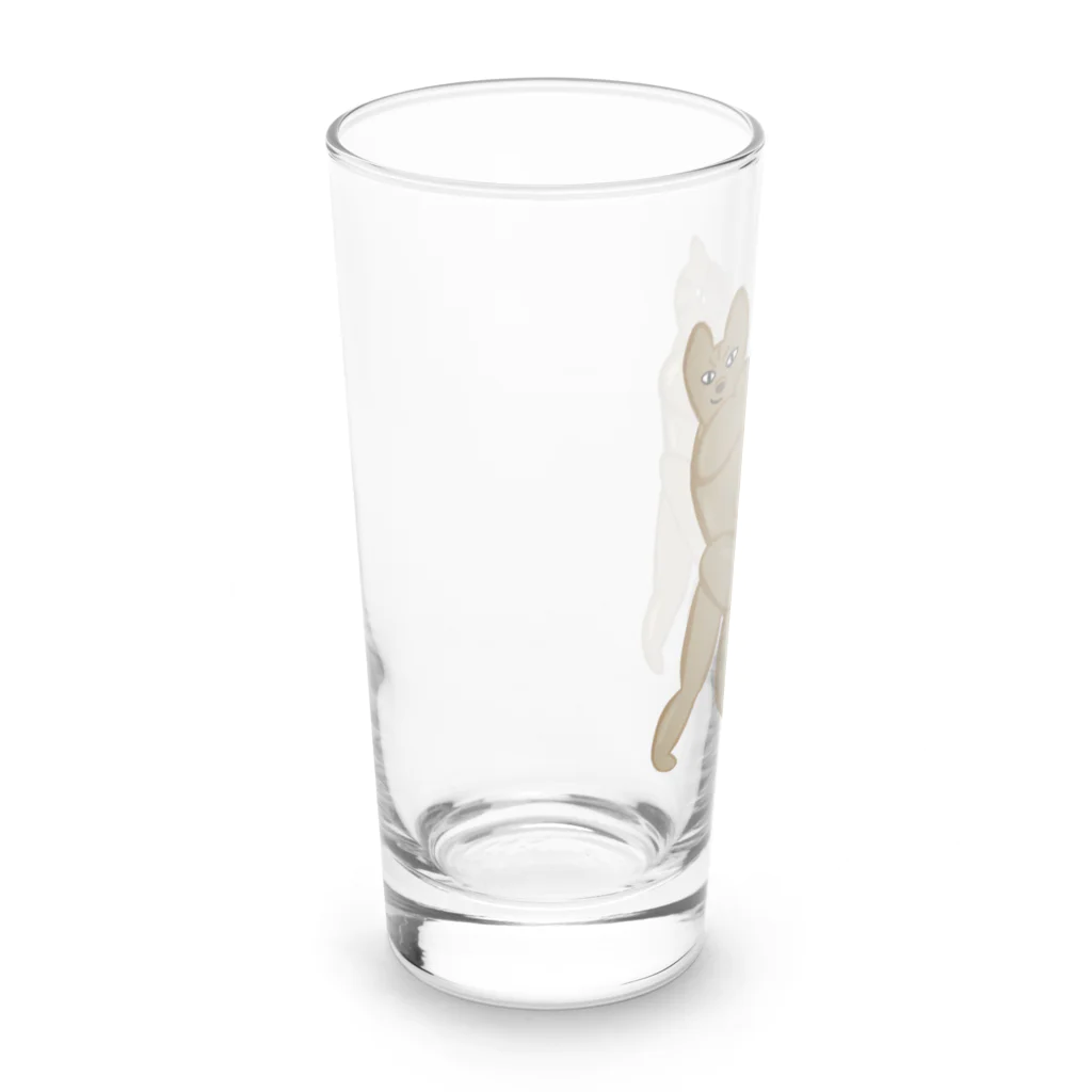 りのりのザウルスのイヌマッスル&ネコマッチョ(盟友) Long Sized Water Glass :left