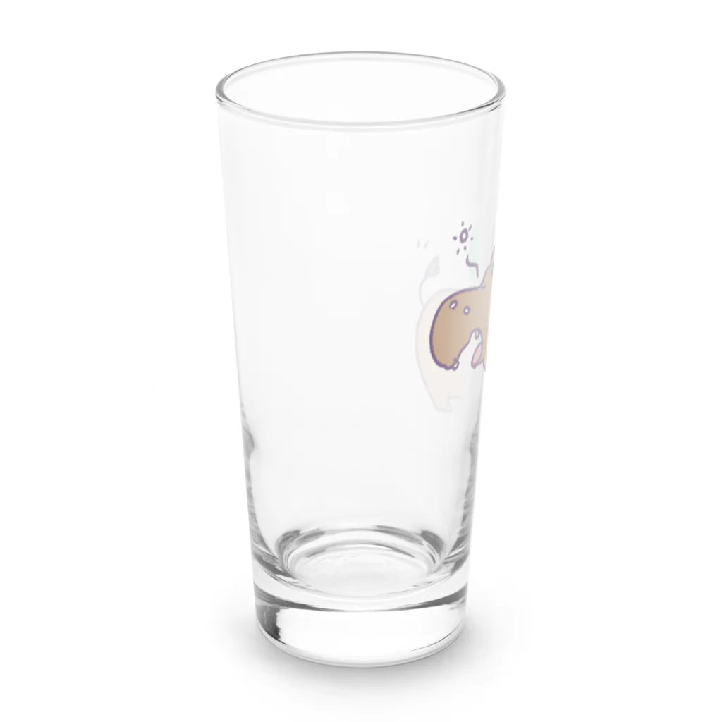 🥖こげぱん🐾のこげぱんカバ　寝起き Long Sized Water Glass :left