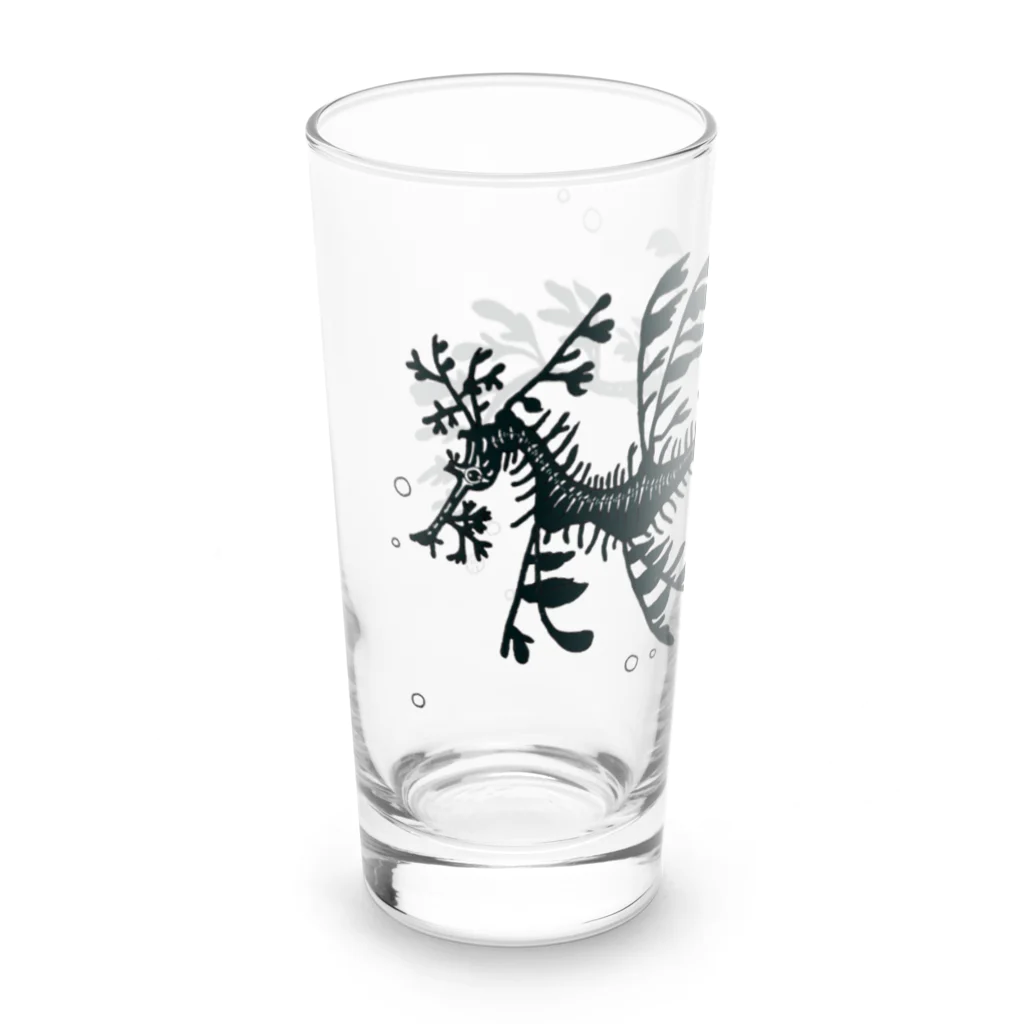 栗坊屋のリーフィーシードラゴン　白黒 Long Sized Water Glass :left