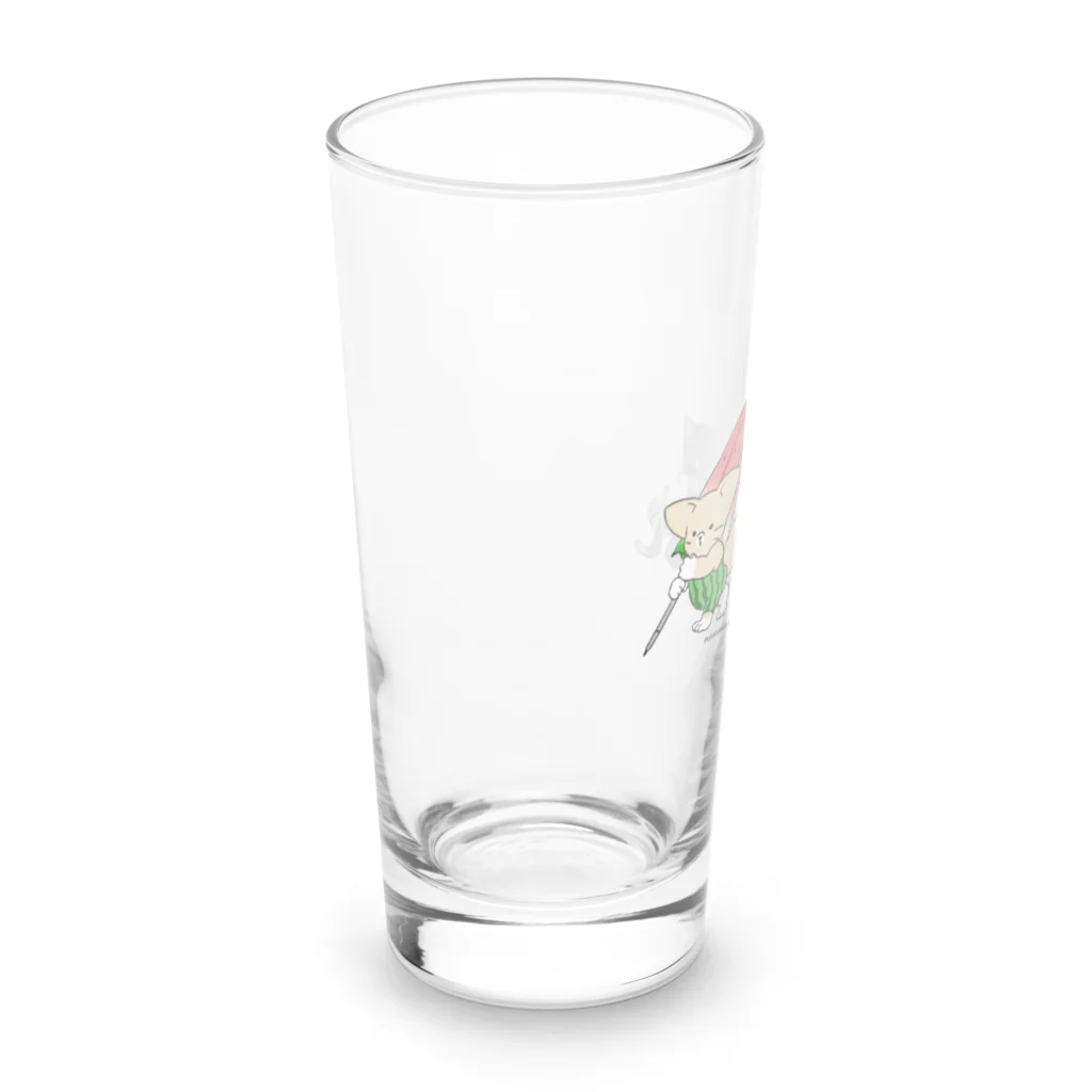 よみん@ぷくりいぬのスイカ大好きぷくりいぬ Long Sized Water Glass :left