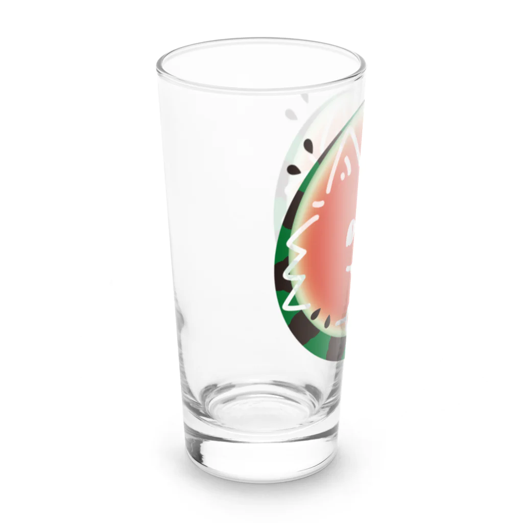 イラスト MONYAAT の POMEぶ Dスイカとポメラニアン Long Sized Water Glass :left