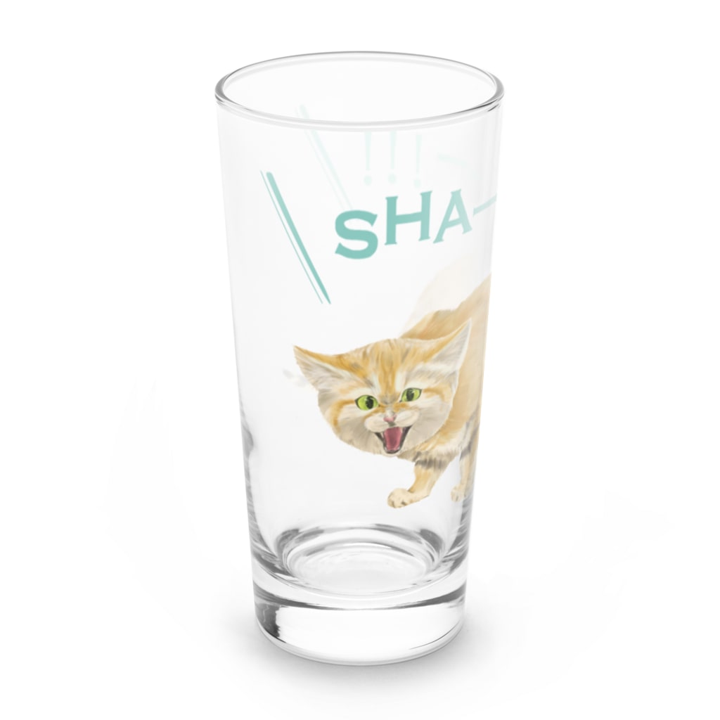 kitaooji shop SUZURI店のシャーするスナネコ Long Sized Water Glass :left