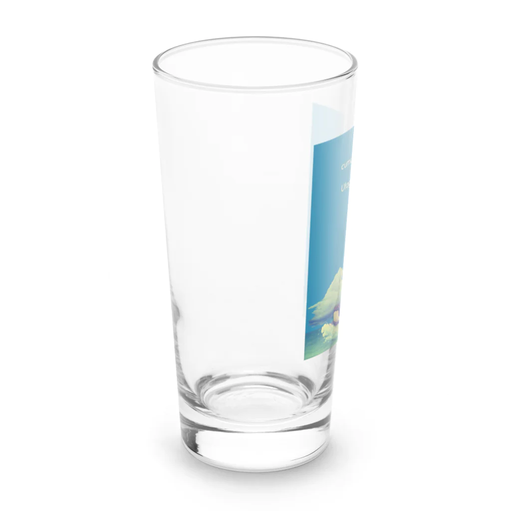 ari designの入道雲と歌川国芳の鯨（ちょっぴり派手バージョン） Long Sized Water Glass :left