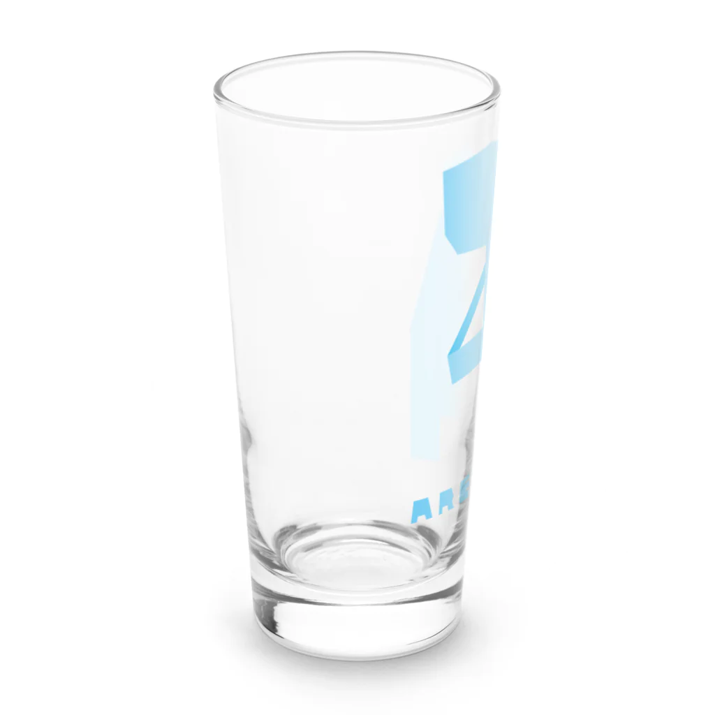 ARE（あれ）屋の熊の木彫り（立ち／青） Long Sized Water Glass :left