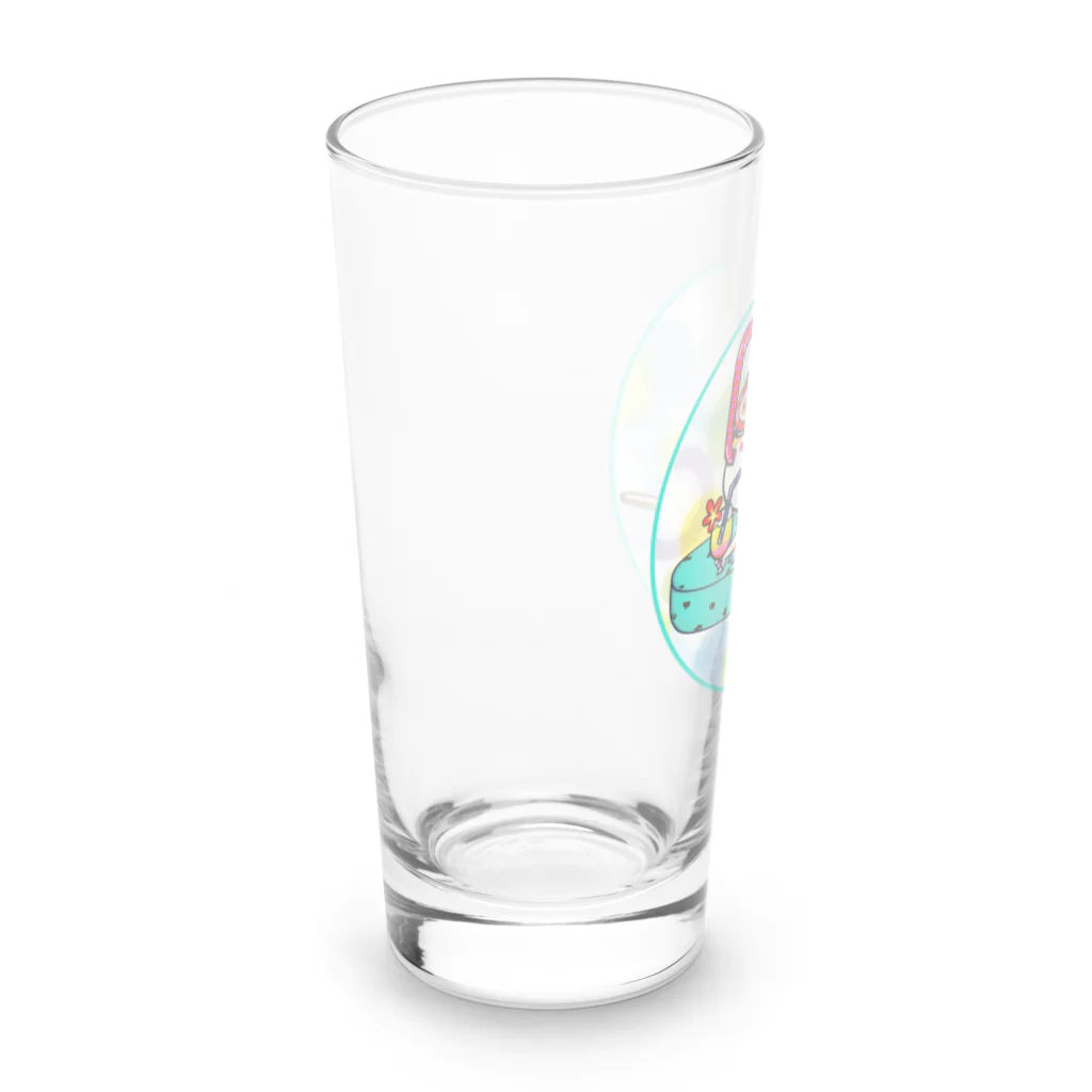 にゃんこ亭屋のみっけの夏休み(水玉vr.) Long Sized Water Glass :left