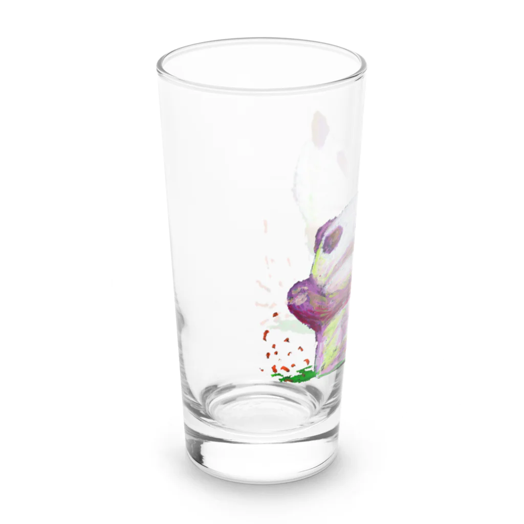 やまのうえのきのこのお店　～きのこ&パンダ～の「ケンカするパンダ」 Long Sized Water Glass :left