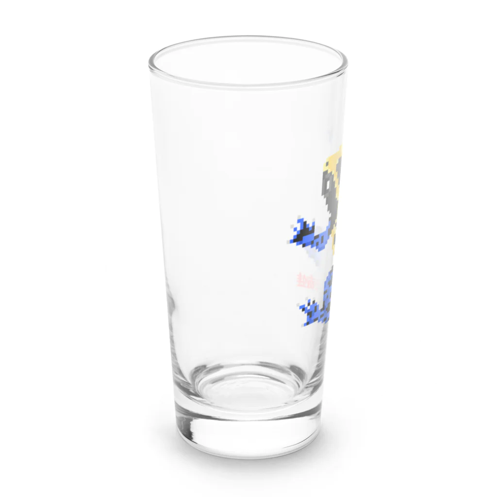 Dotrepのアイゾメヤドクガエル(藍染矢毒蛙) ドット絵 Long Sized Water Glass :left