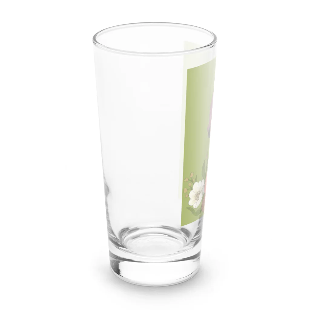 四月研究所 SUZURI店の大正浪漫ヲトメ図画ー桃色 Long Sized Water Glass :left