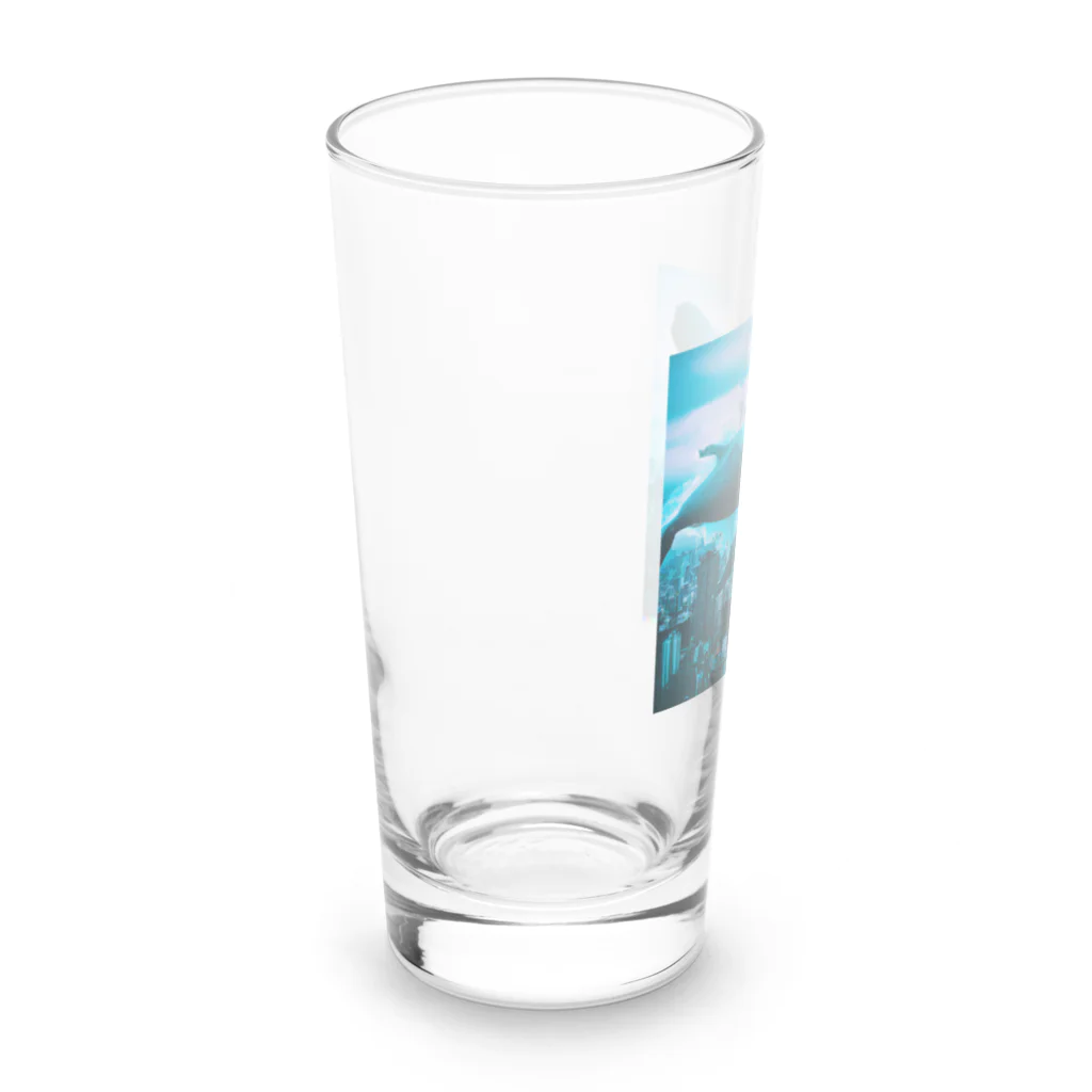 AI_ARTの空飛ぶクジラ Long Sized Water Glass :left