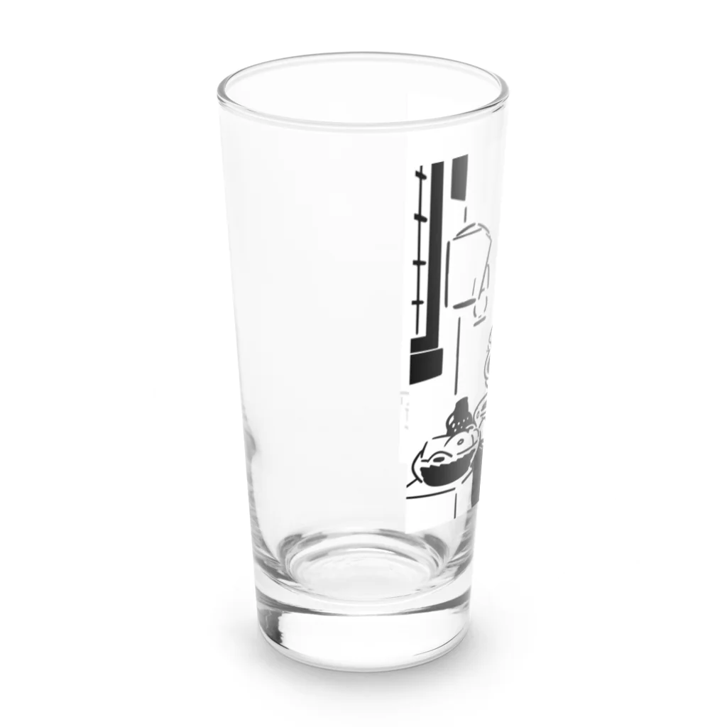 山形屋米店の牛乳を注ぐ女 Long Sized Water Glass :left