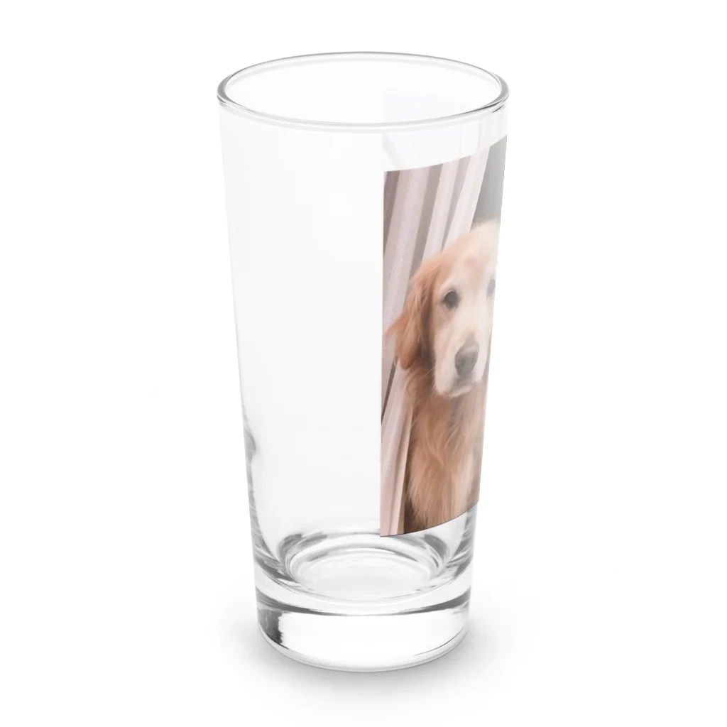 もじゃもじゃにこりの覗きのにこり Long Sized Water Glass :left