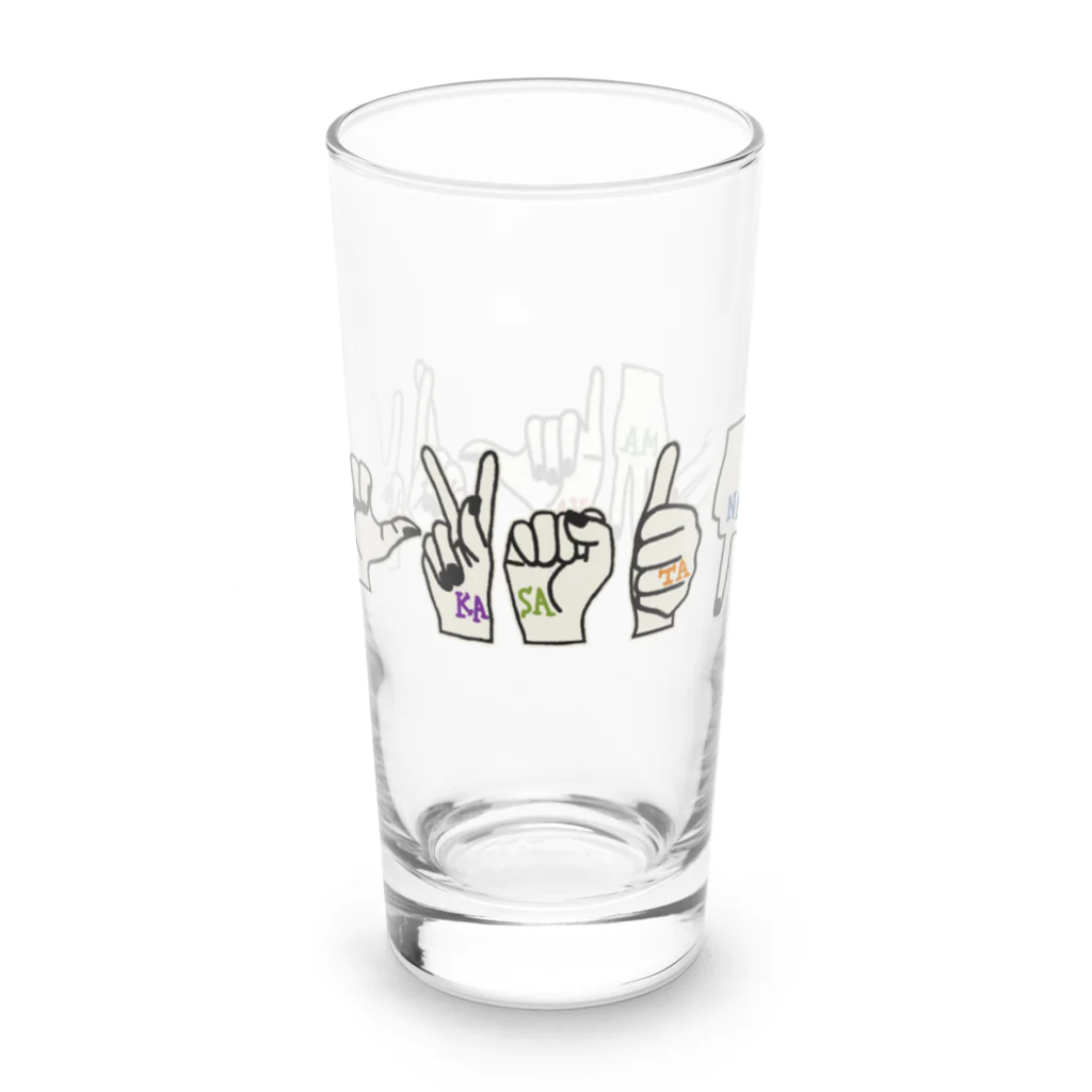 うめぼしととまととごはん。のあかさたなはまやらわ。 Long Sized Water Glass :left