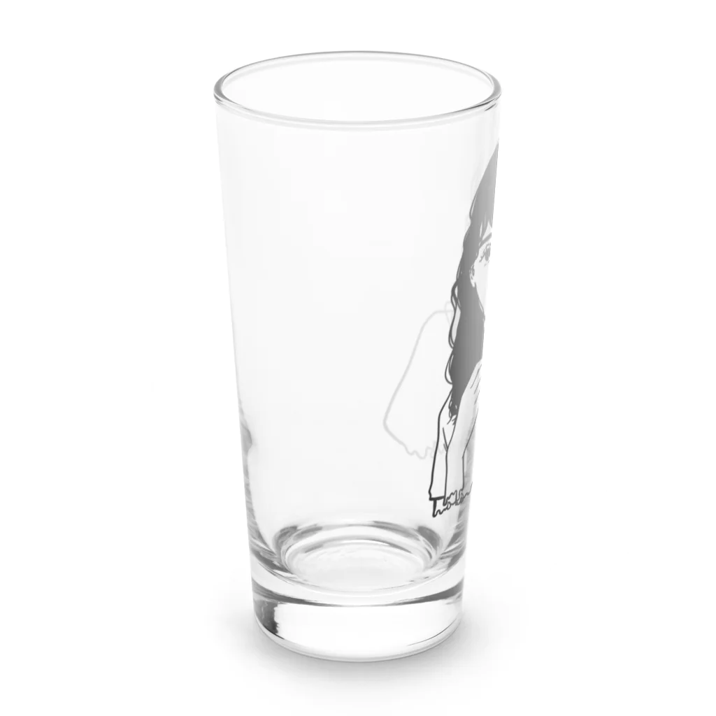 chr＊シンプルイラストのパーマノオンナノコ Long Sized Water Glass :left