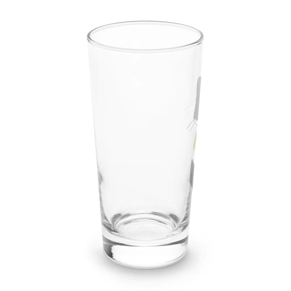 にゃ王様のお店のにゃ王さま　背中三毛猫 Long Sized Water Glass :left