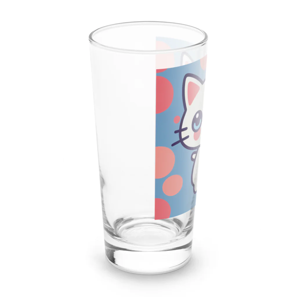 A31eの狛猫のミケ「はーとびーと」 Long Sized Water Glass :left