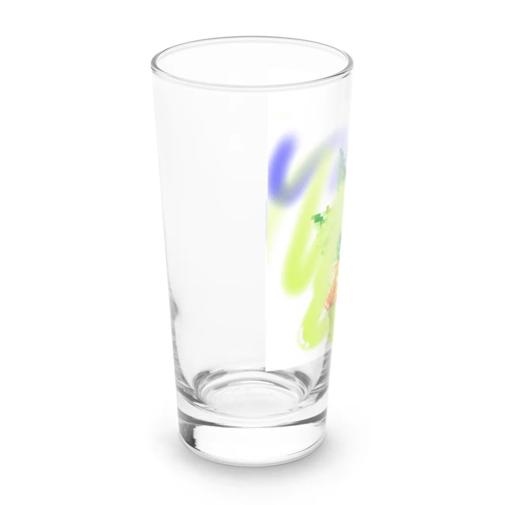 Ritz-studioのドット絵フルーツ　オレンジ1 Long Sized Water Glass :left