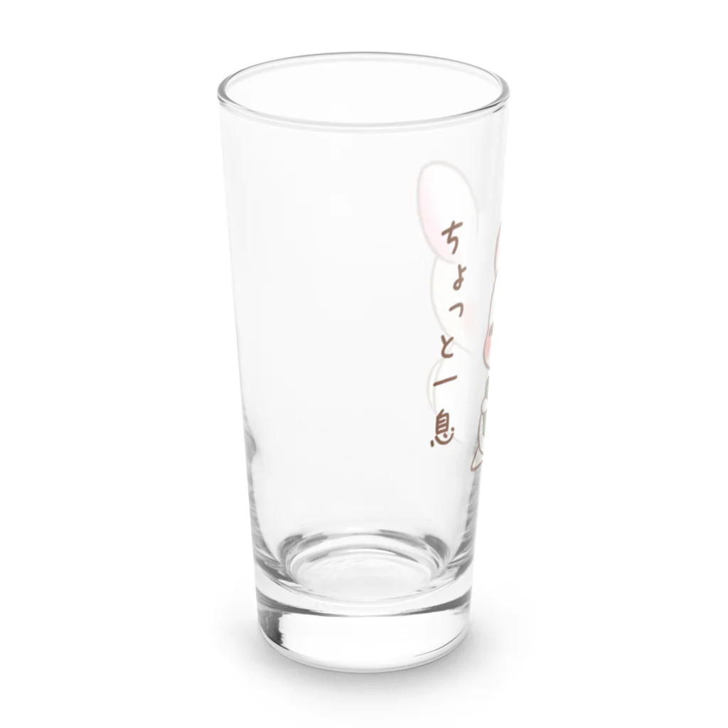 ゆめうさぎShopのみるくと一緒にちょっと一息 Long Sized Water Glass :left