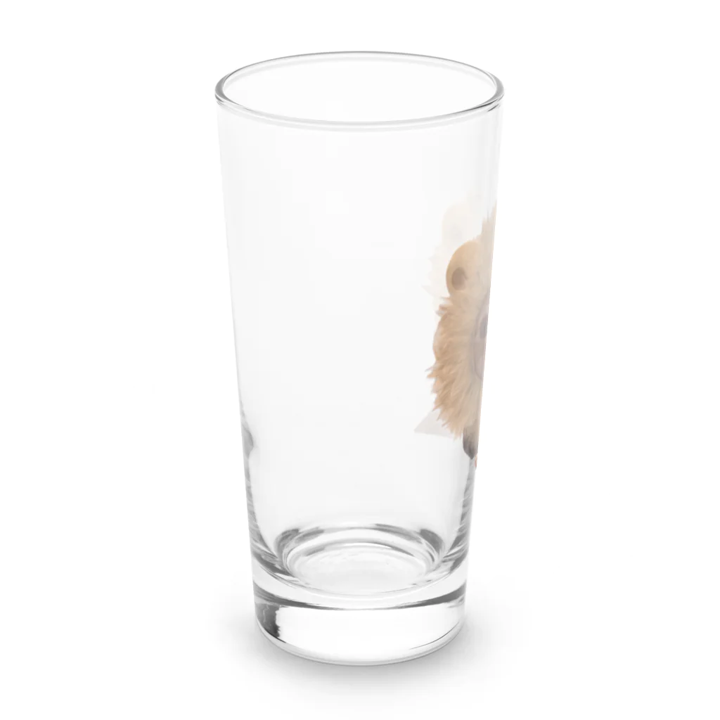 茶太郎🐱とモンブランの茶太郎のライオンに変身シリーズ Long Sized Water Glass :left