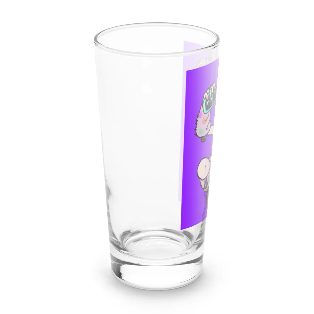 あやしいおばさん くろまめさんの○ュアアルコール（クラ○ナー）パープル Long Sized Water Glass :left