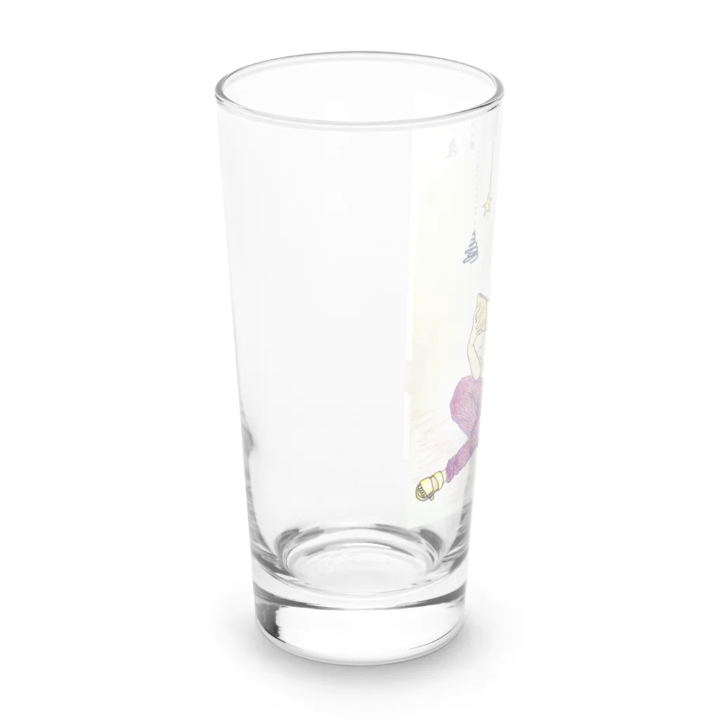 羽胡（wako）のくまさんと読書の時間 Long Sized Water Glass :left