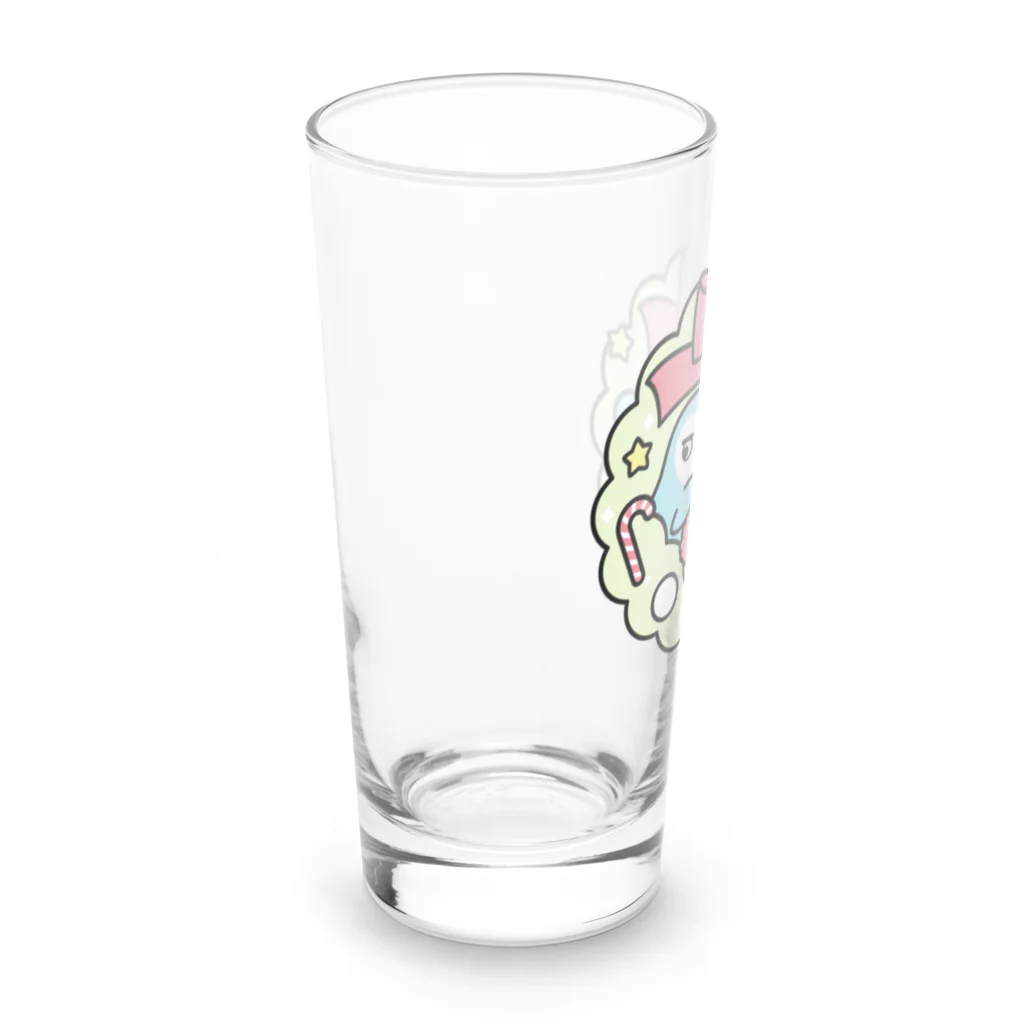 Cody the Lovebirdのクリスマスリース コザクラインコ、オカメインコ Chubby Bird Long Sized Water Glass :left