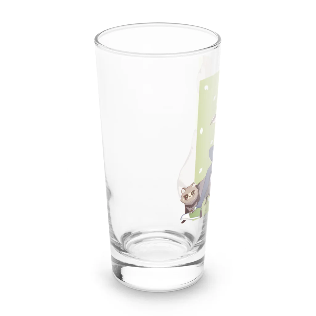 ぱすたてるかるぼのたぬき Long Sized Water Glass :left