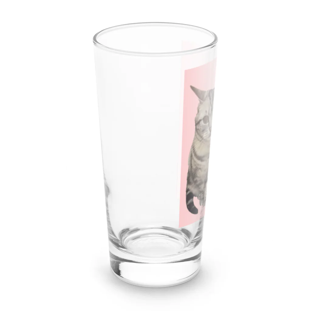 harupink🌸ペット似顔絵illustのアメショのアカリちゃん(REALver) Long Sized Water Glass :left