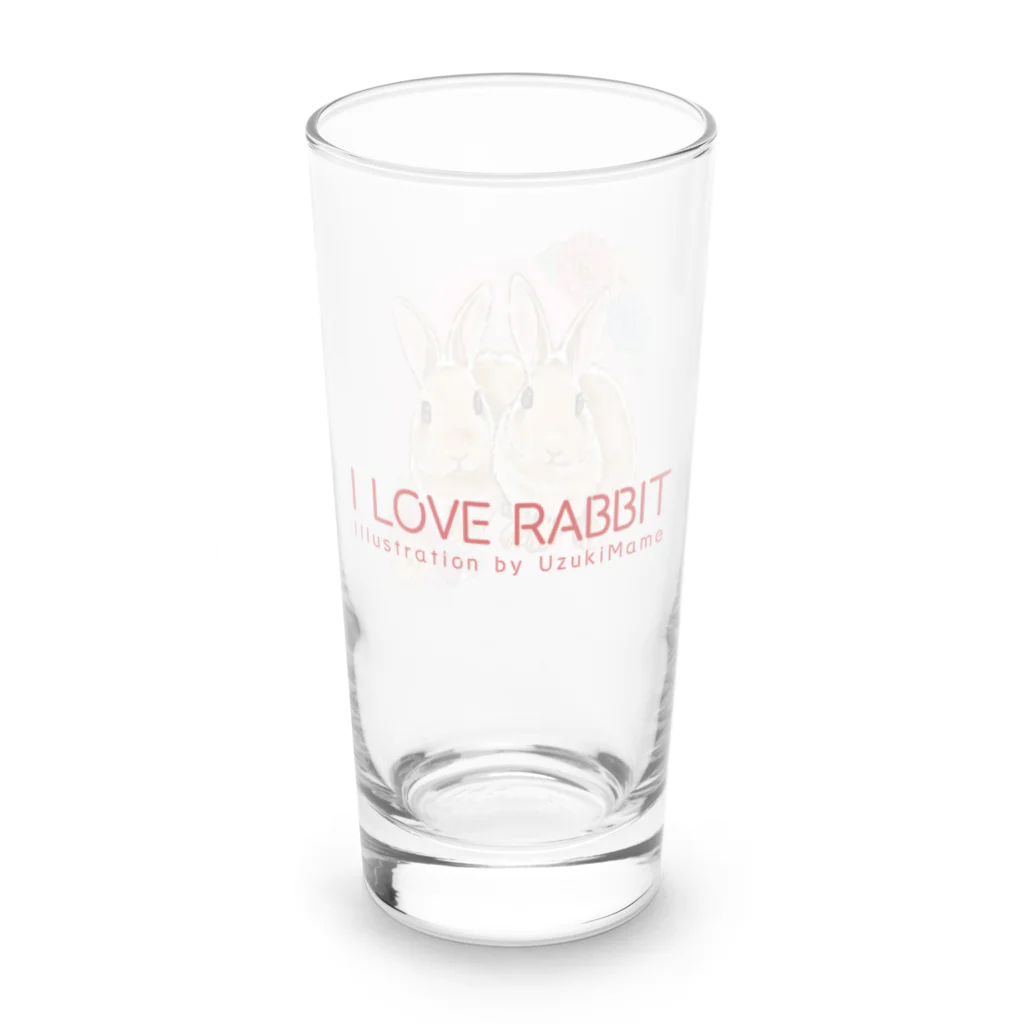 卯月まめのもふもふイラスト屋さんの4：I LOVE RABBIT(ネザーランドドワーフ) Long Sized Water Glass :left