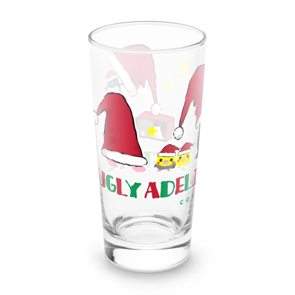 LittleLoroのUGLY ADELIE CHIRISTMAS 0586 アデリーペンギン サンタ帽子 横並び Long Sized Water Glass :left