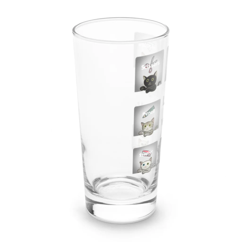 SU-KUのにゃんこと一緒に(文房具Ver.) Long Sized Water Glass :left