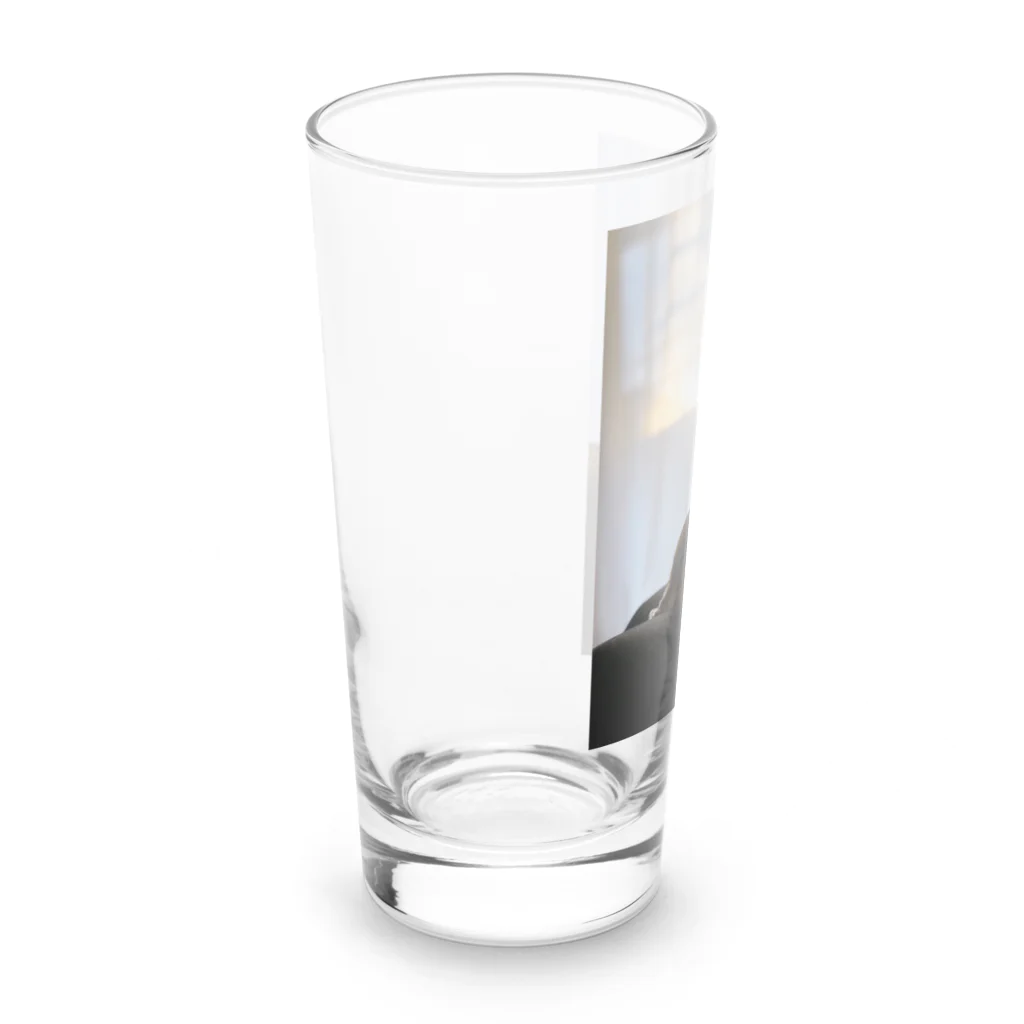 マイクロブタのフィグの横顔と夕陽 Long Sized Water Glass :left