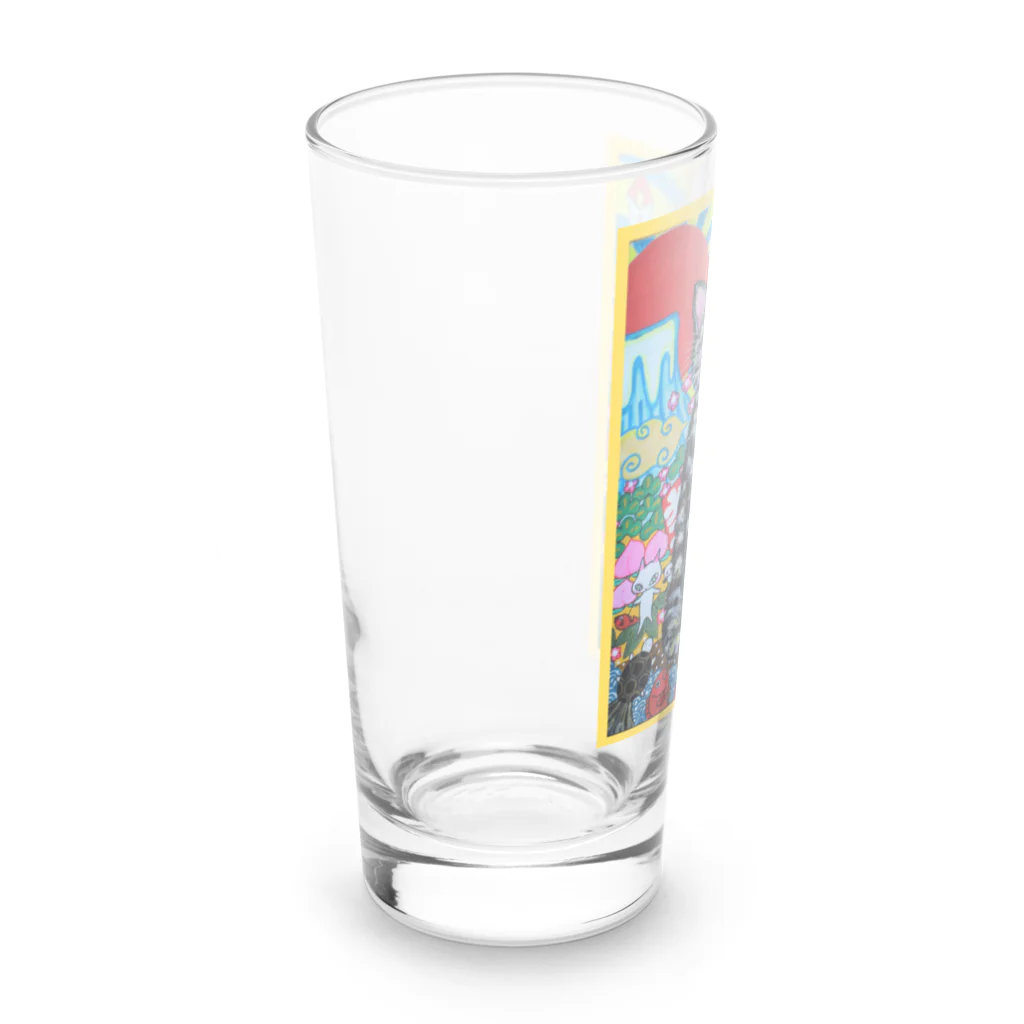 ネコリッチのめでためでた Long Sized Water Glass :left