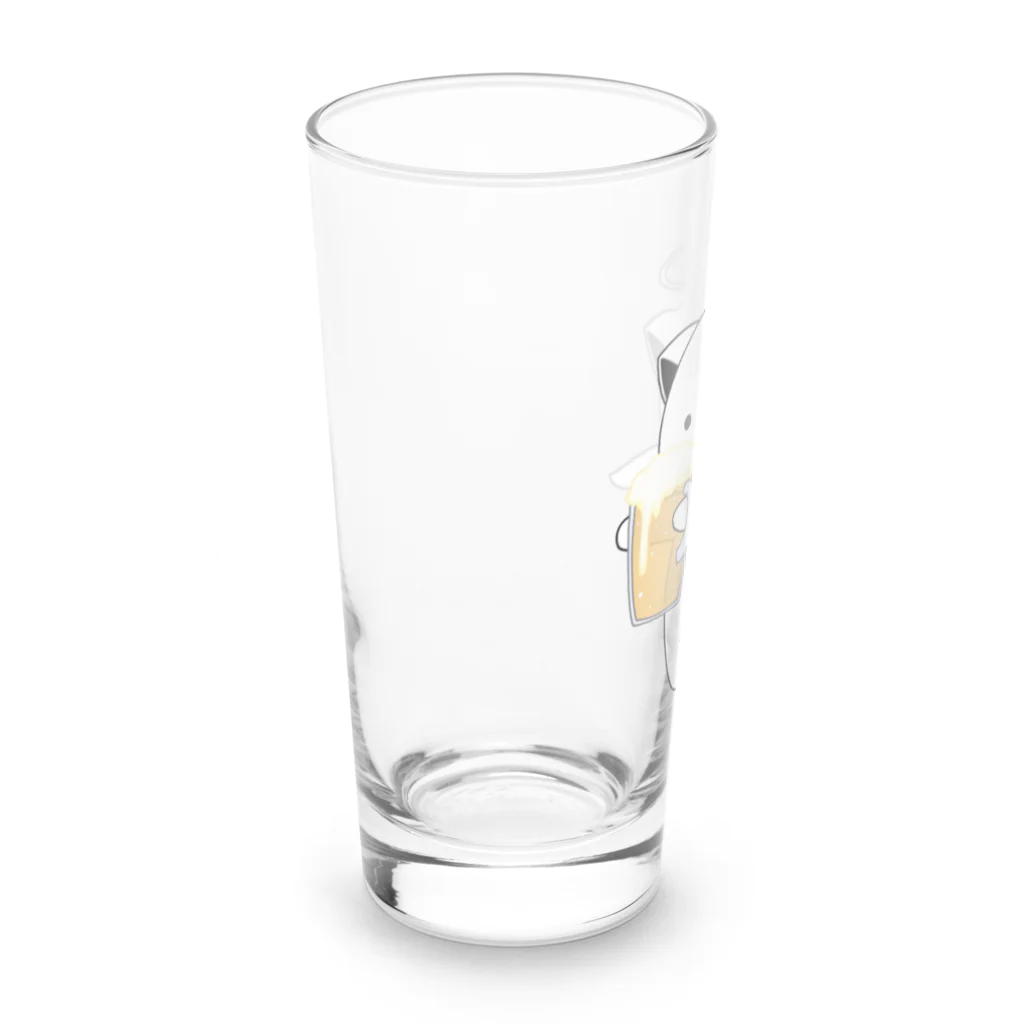 MochiMochi SHOPの白猫天使こむぎちゃん（ビール） Long Sized Water Glass :left