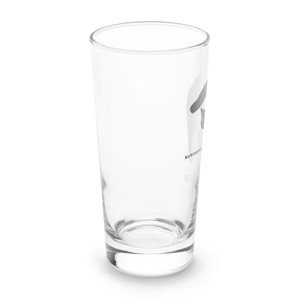 小鳥と映画館の黒猫たんのおちりが堪能出来る権利の付与 黒ロゴ Long Sized Water Glass :left