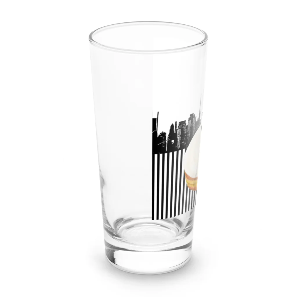 Lovecatfashionのモチ猫ちゃんホワイトチョコドーナツ Long Sized Water Glass :left