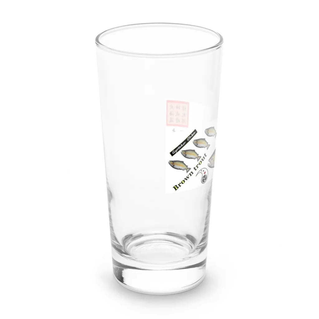 G-HERRINGのブラウントラウト！支笏湖 あらゆる生命たちへ感謝をささげます。 Long Sized Water Glass :left