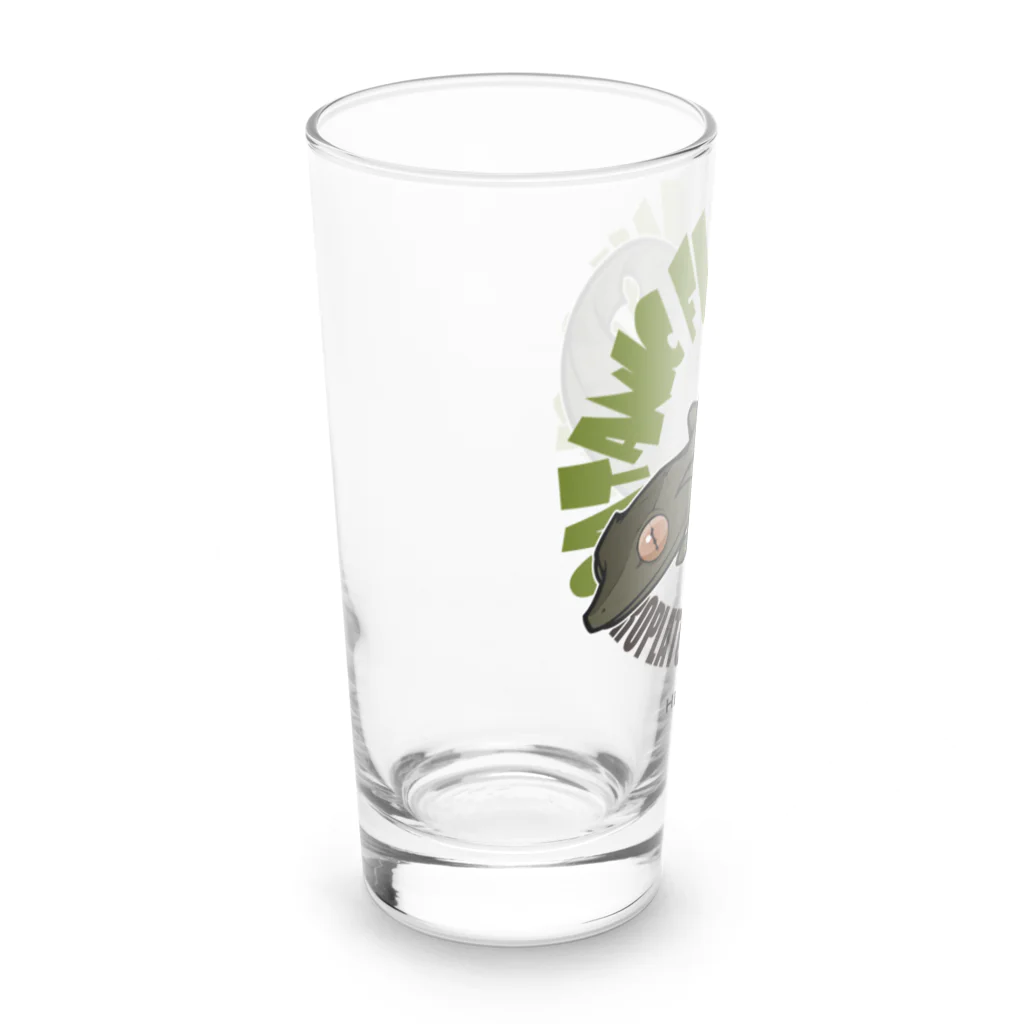 HERP MODA by ヤマモトナオキのエダハヘラオヤモリ/ダークグリーン Long Sized Water Glass :left