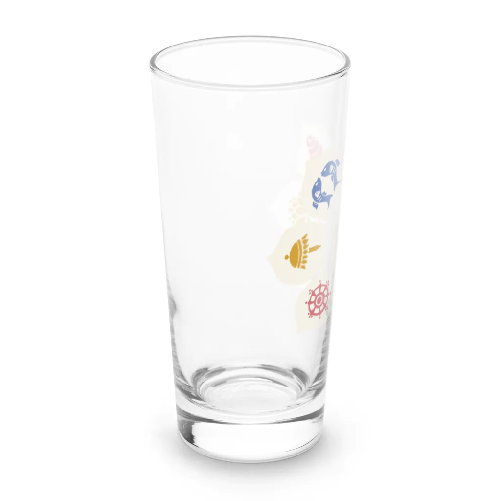 IZANAMI by Akane Yabushitaのチベットの八吉祥（背景透過） Long Sized Water Glass :left