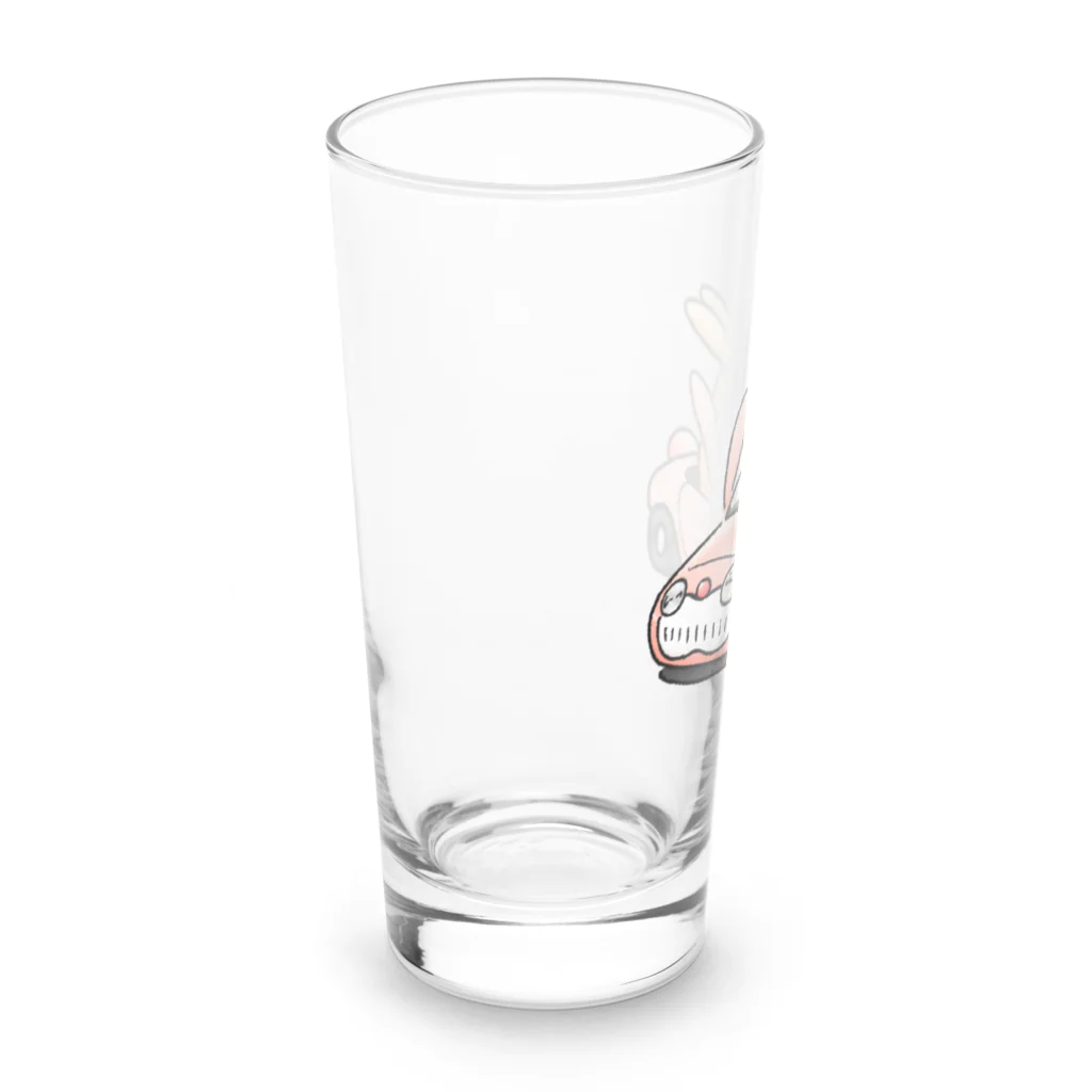 働きたくないのうさぎカーを運転するうさぎ Long Sized Water Glass :left