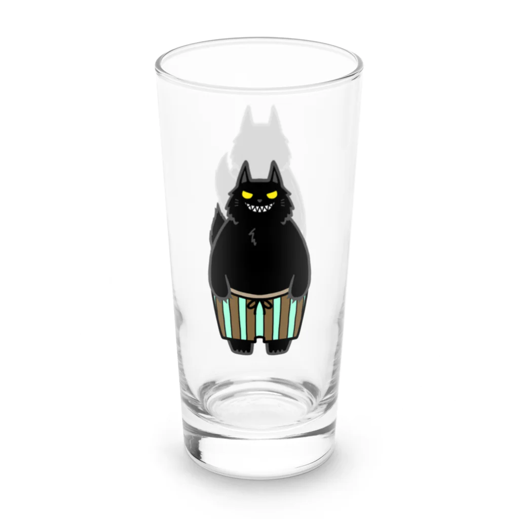 そのへんの黒猫の黒猫前後 Long Sized Water Glass :left