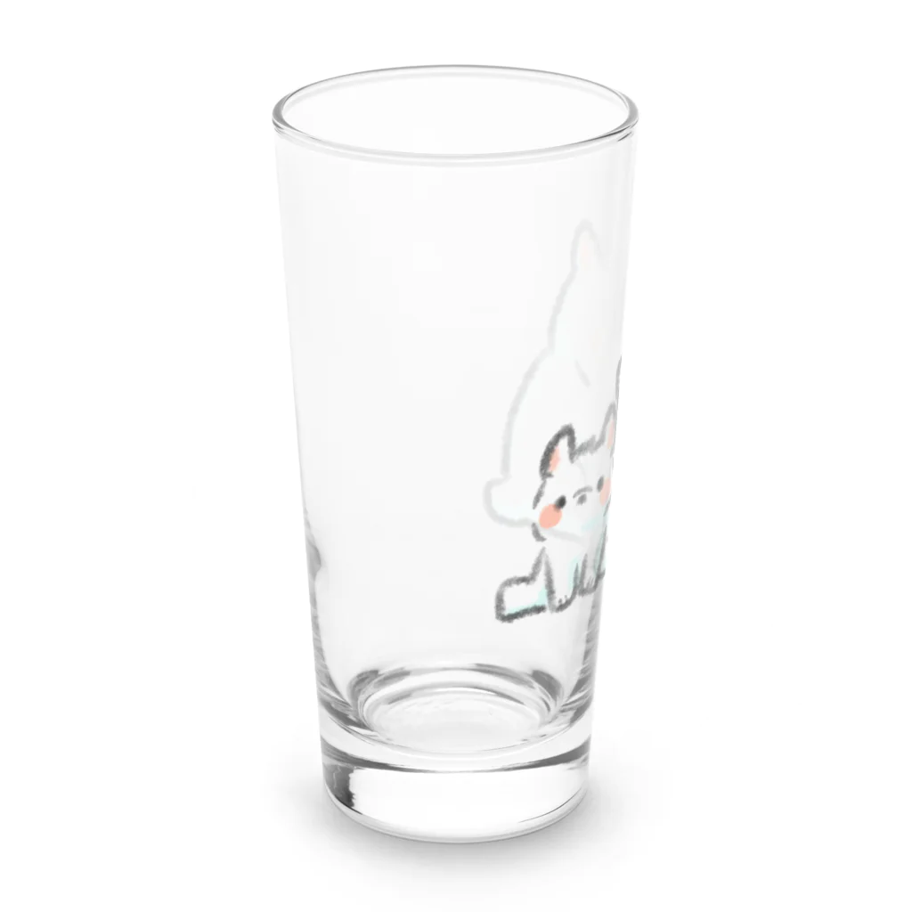 ふわきゅっとのふわふわシロクマ親子 Long Sized Water Glass :left