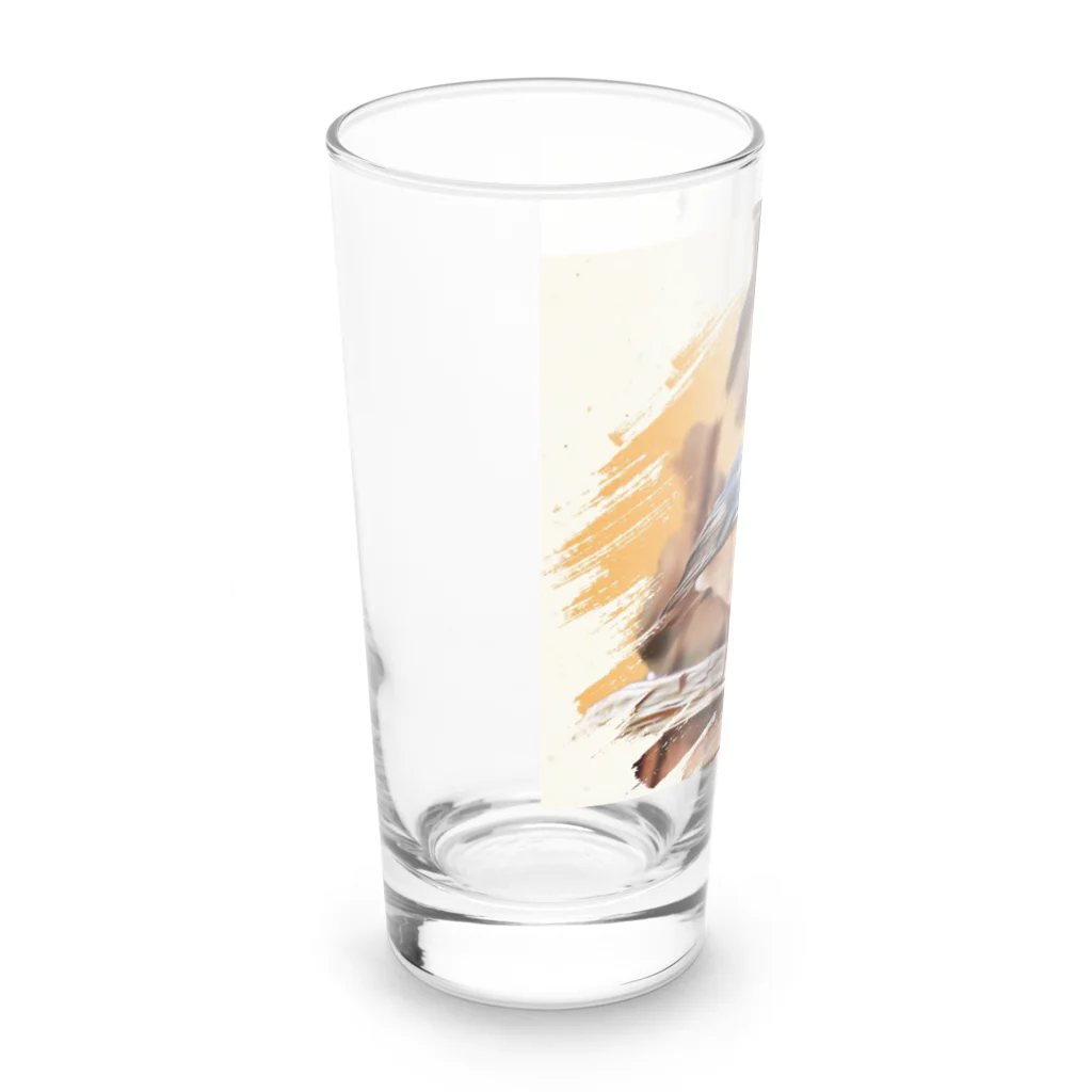 jun-hoshiのルリビタキ ♂ Long Sized Water Glass :left