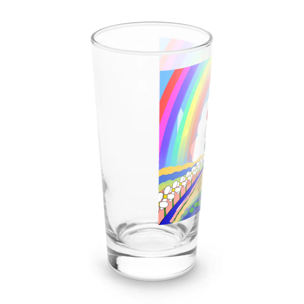 灯篭の街「ランタウン」のデニムつなぎジィジーの散歩 Long Sized Water Glass :left