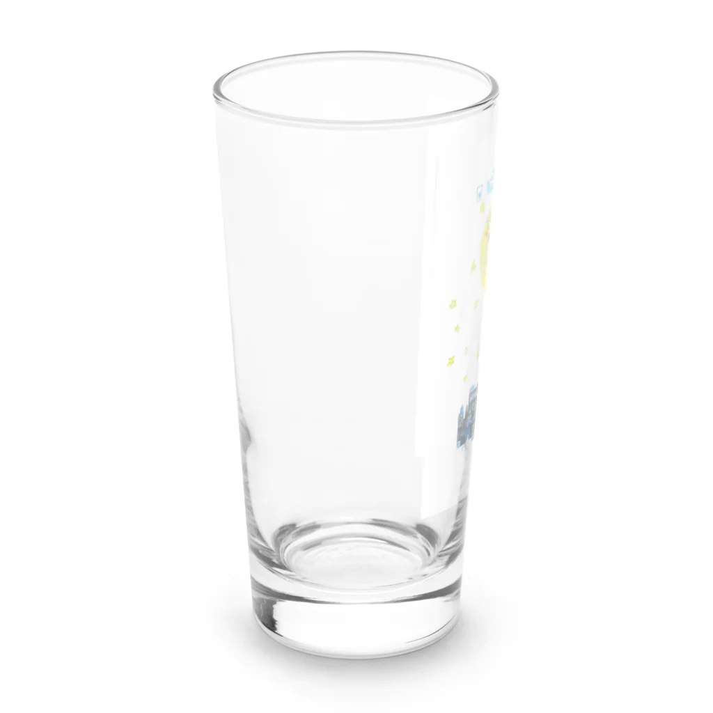 タナカミノルのユーモアイラストショップのカニ座のお月さま Long Sized Water Glass :left